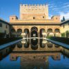 Court of the Myrtles, Alhambra, Granada, Andalucia SPAIN - MARCH 18: Court of the Myrtles (Patio de los Arrayanes), Alhambra (UNESCO World Heritage List, 1984), Granada, Andalucia. Spain, 13th-15th century. (Photo by DeAgostini/Getty Images)