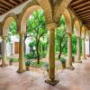 Viana Palace CORDOBA, SPAIN - NOVEMBER 11, 2014: Viana Palace at the courtyard gardens. The Palace grounds are a tourist attraction known for several distinct but connected gardens.